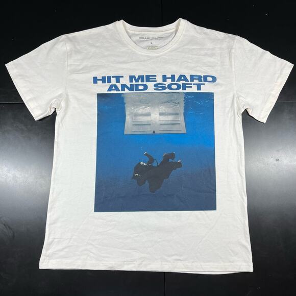Billie Eilish Official Tour Hit Me Hard And Soft White T Shirt Tee Men’s Sz L - Picture 1 of 8